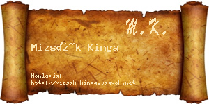 Mizsák Kinga névjegykártya